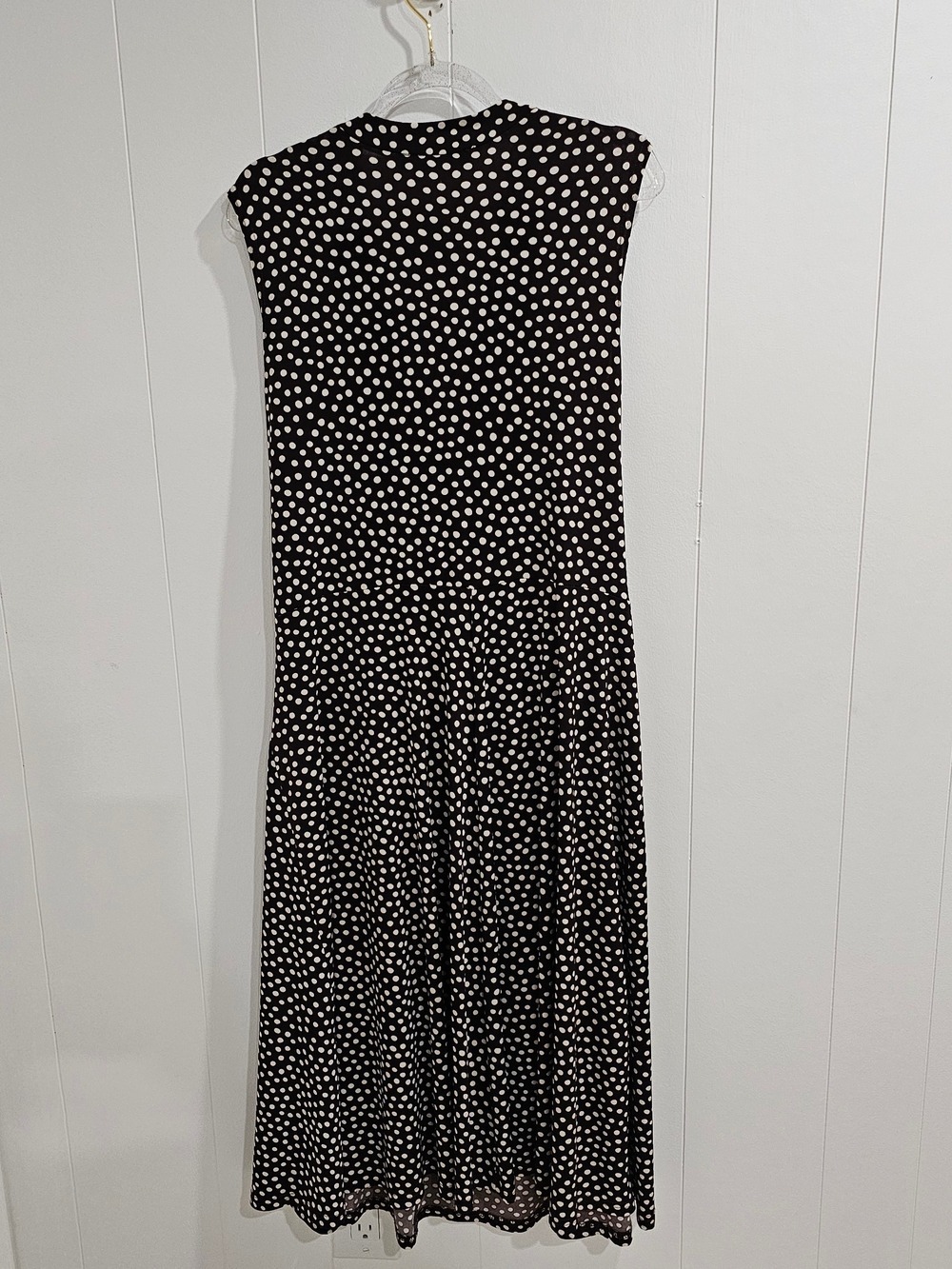 Penningtons Chocolate Brown Polka Dot Midi Dress Retro Pinup Cottagecore Office - Picture 8 of 11